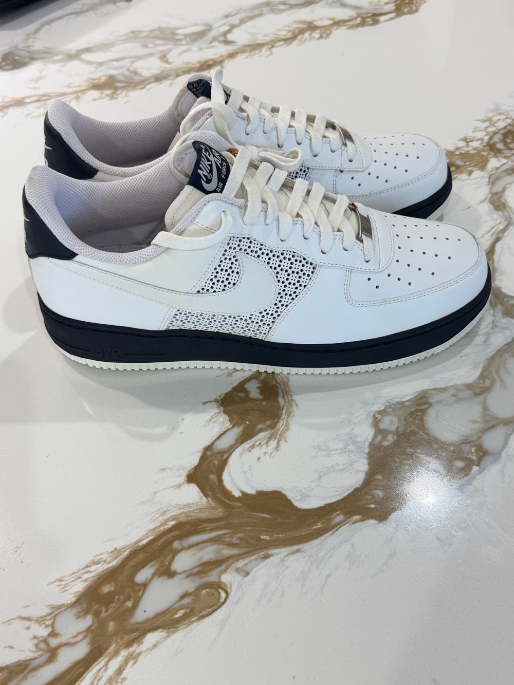 Nike Men’s White & Black Low-Top Air Force's- Brand new
